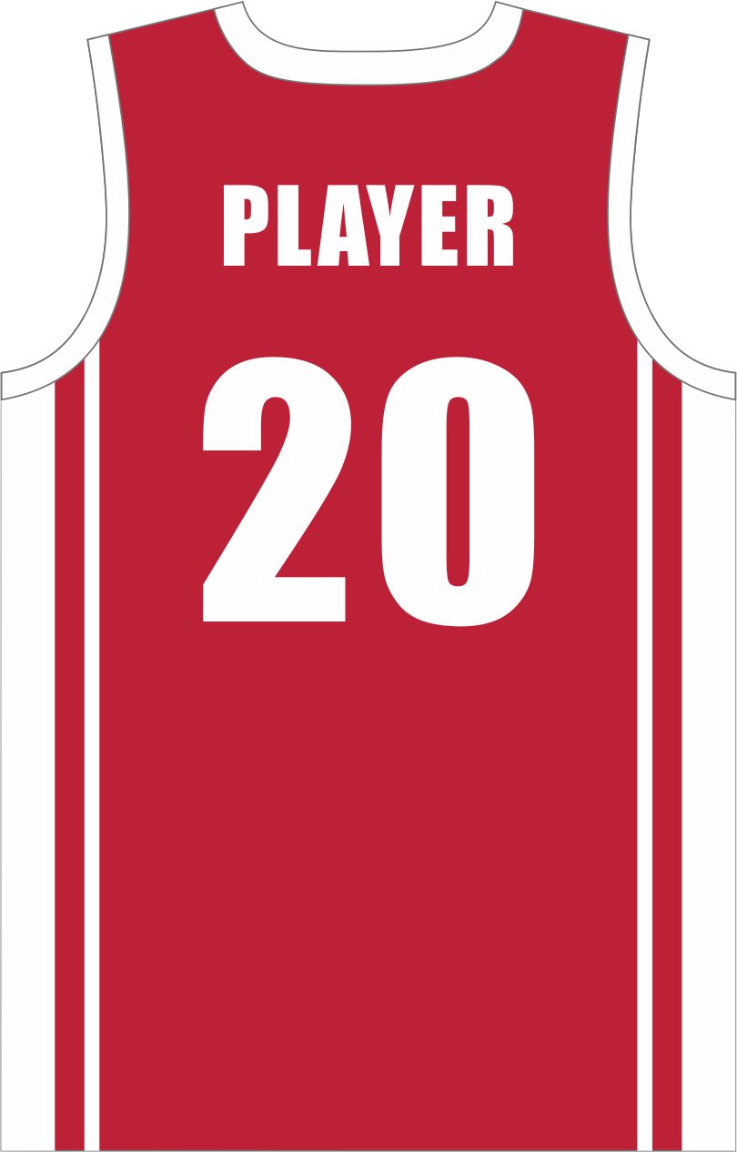 Style 831 red/white Basketball Uniforms