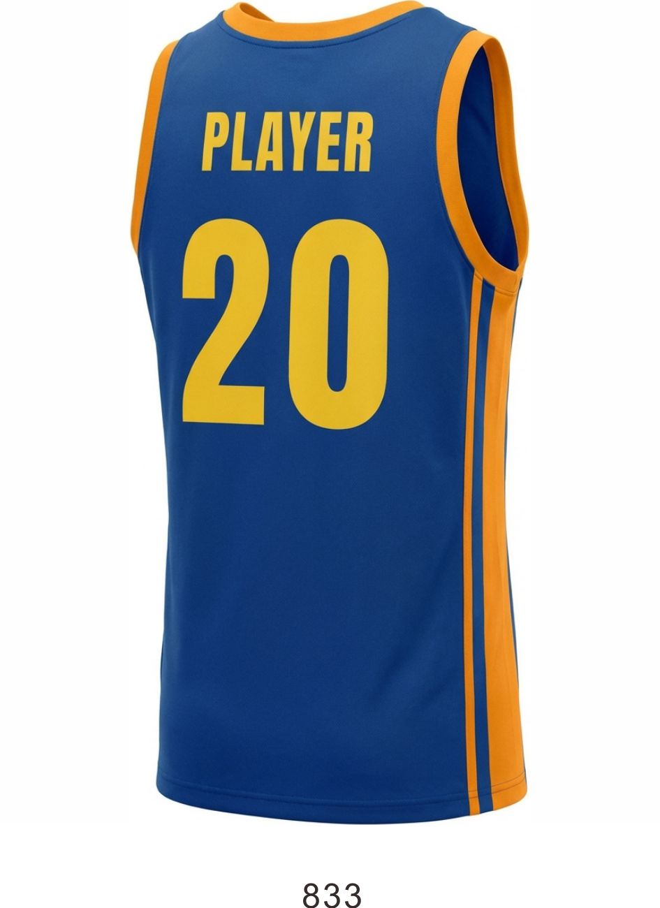 Style 833 blue/yellow Basketball Uniforms
