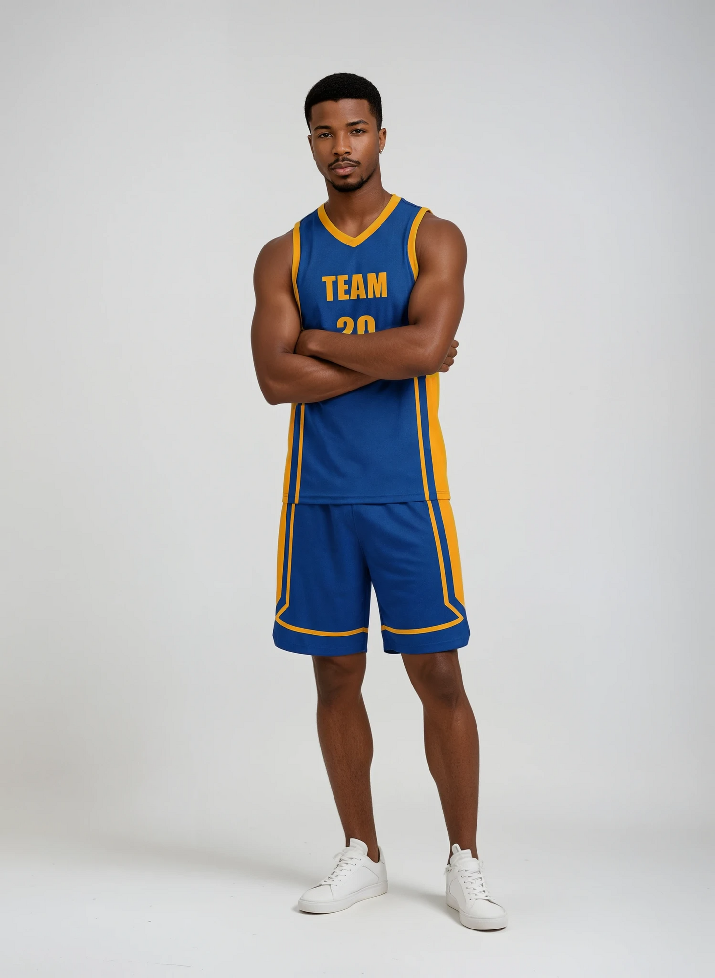 Style 833 blue/yellow Basketball Uniforms