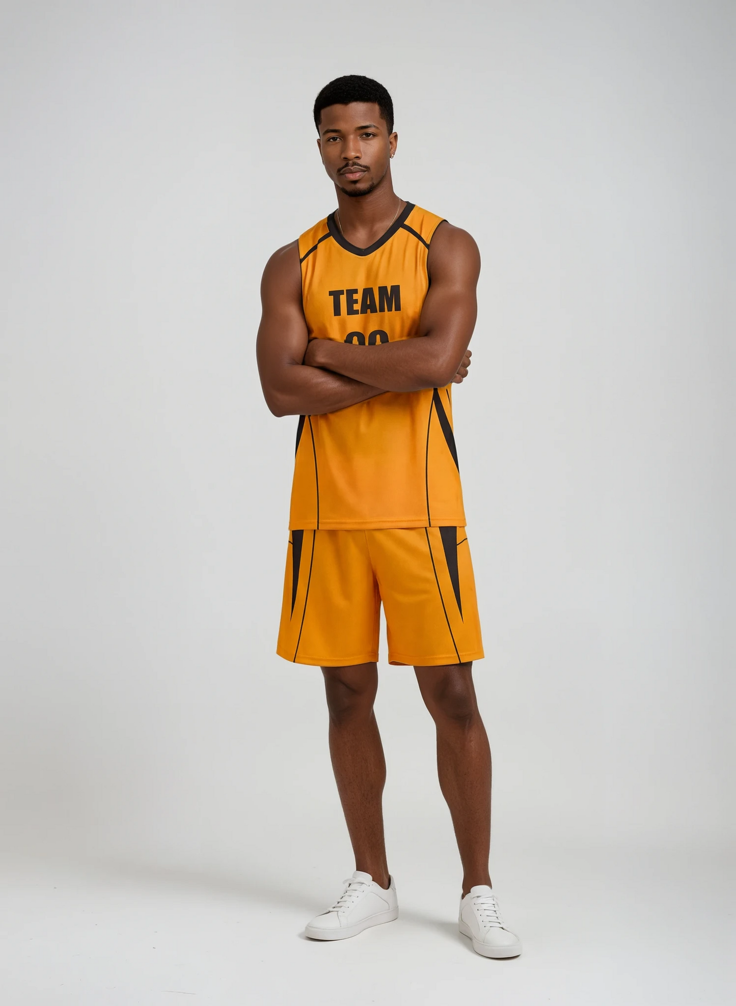 Style 835 yellow/black Basketball Uniforms