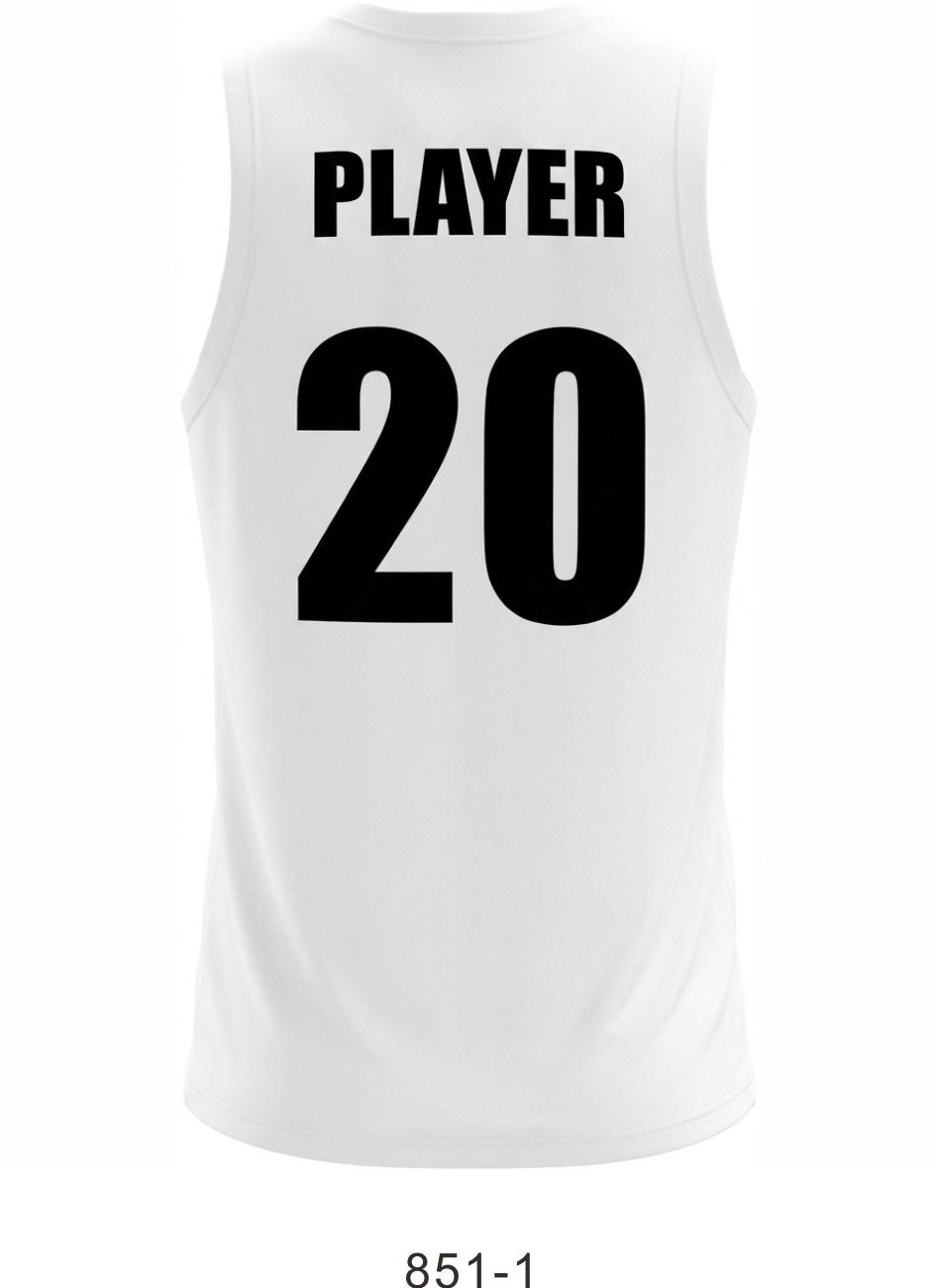 Style 851-1 white Basketball Uniforms
