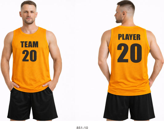 Style 851-10 gold Basketball Uniforms