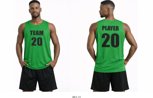 Style 851-11 green Basketball Uniforms
