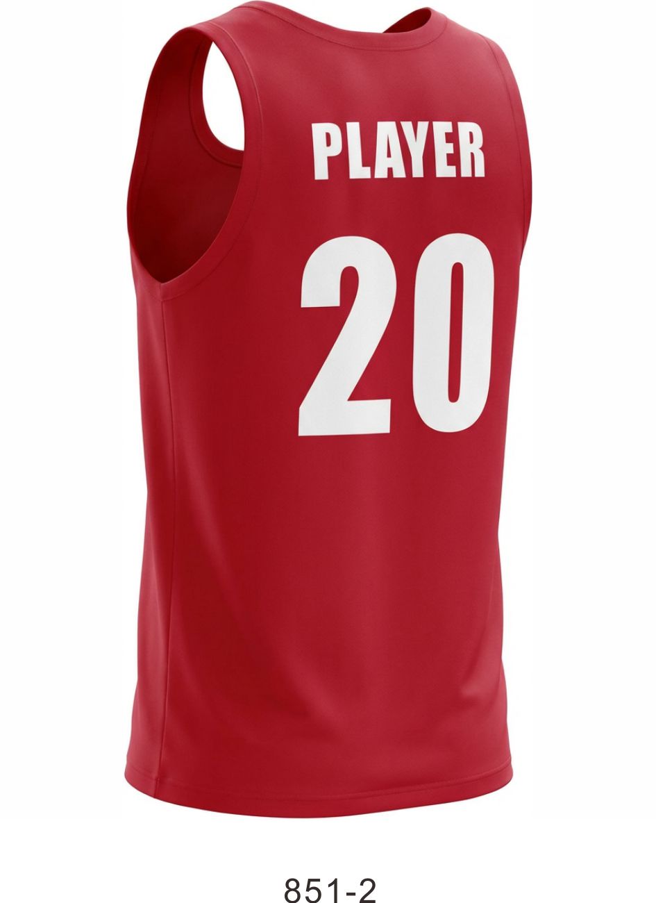 Style 851-2 red Basketball Uniforms
