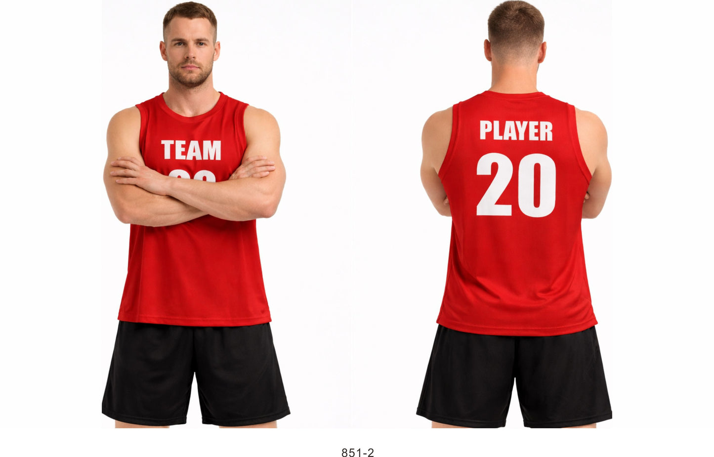 Style 851-2 red Basketball Uniforms