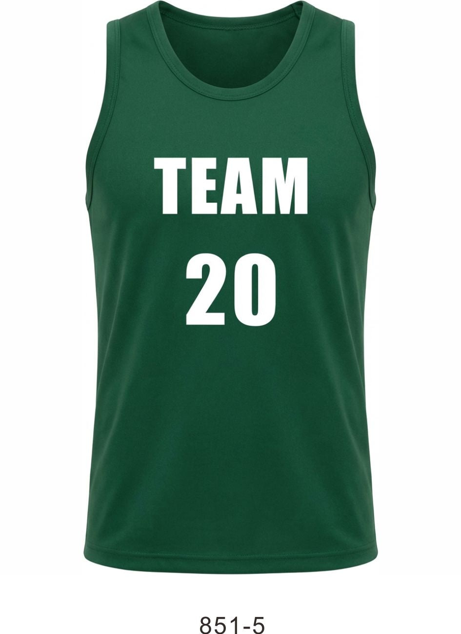 Style 851-5 green Basketball Uniforms