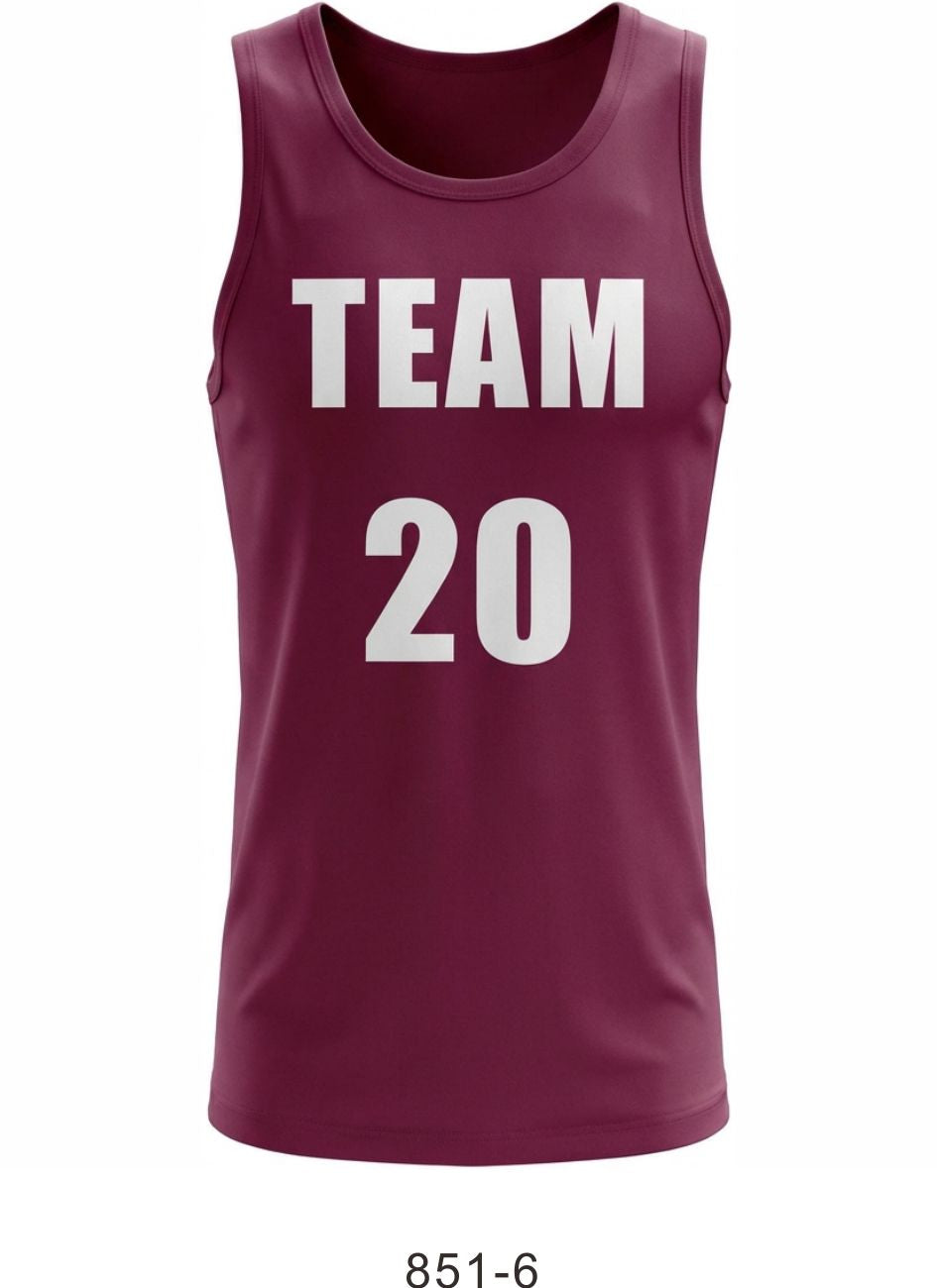 Style 851-6 red Basketball Uniforms