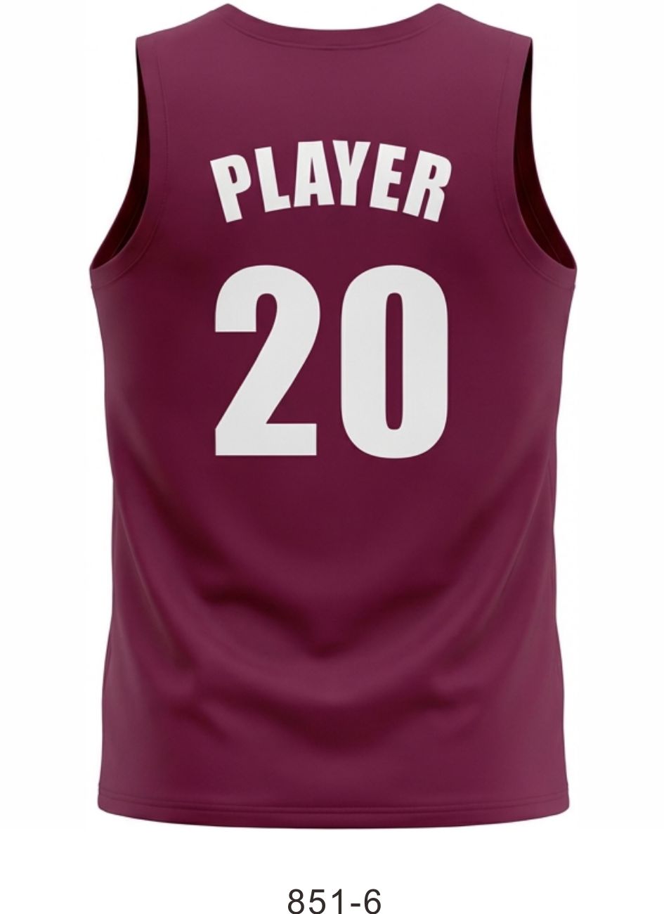 Style 851-6 red Basketball Uniforms