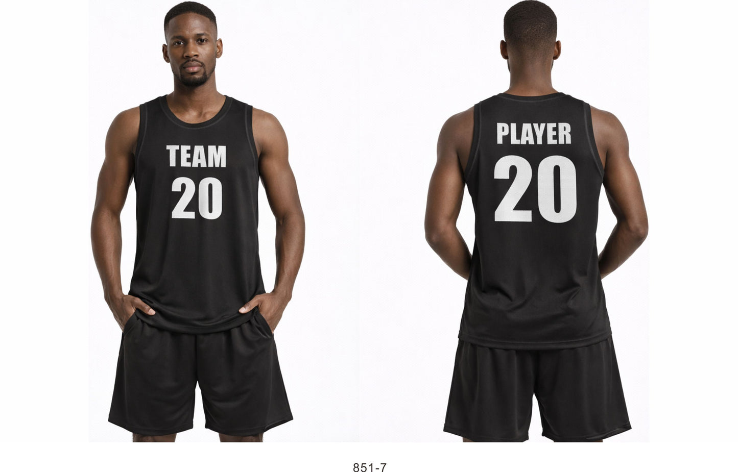 Style 851-7 black Basketball Uniforms