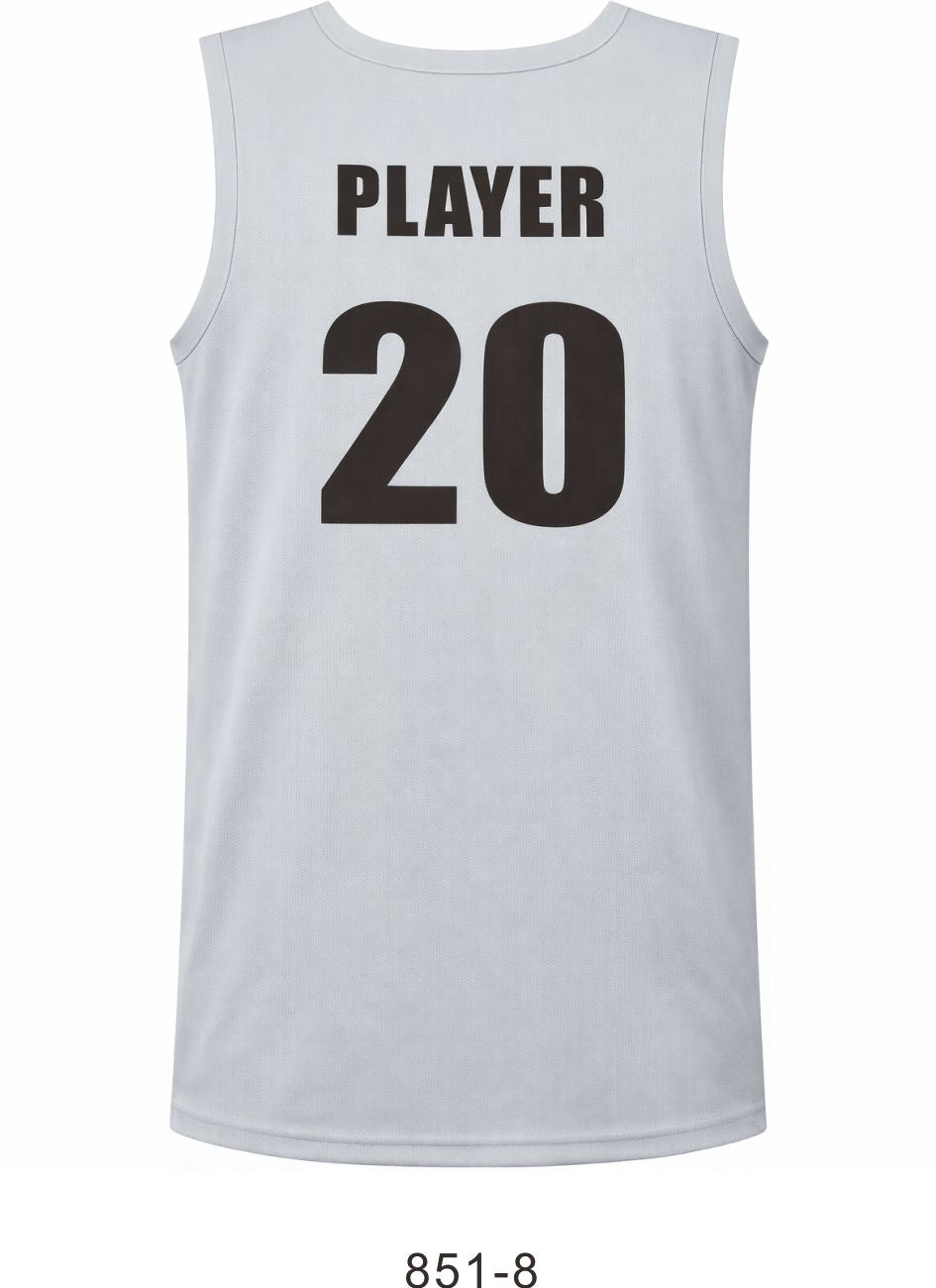 Style 851-8 grey Basketball Uniforms