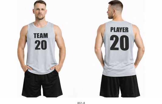 Style 851-8 grey Basketball Uniforms