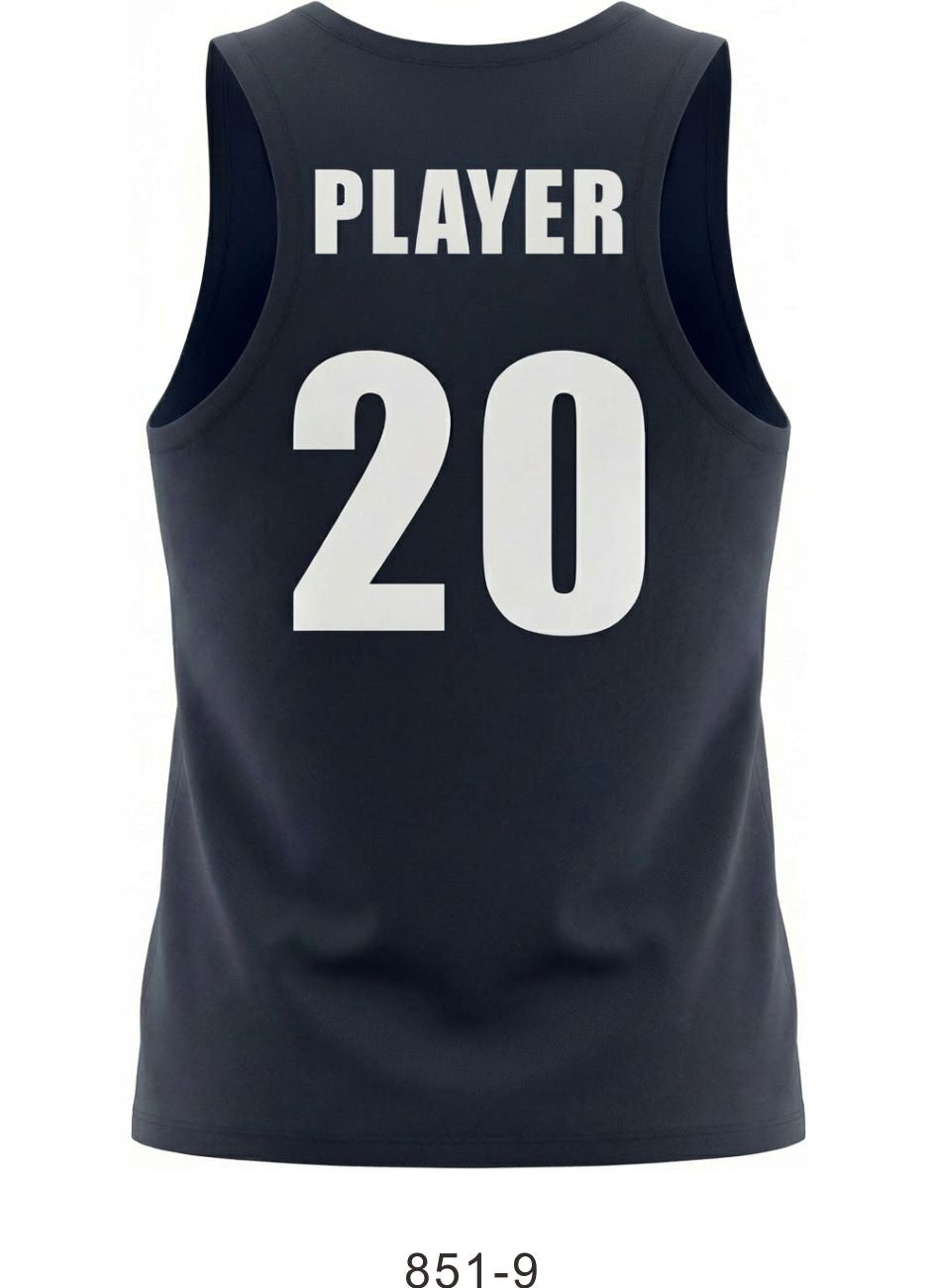 Style 851-9 dark blue Basketball Uniforms
