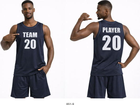 Style 851-9 dark blue Basketball Uniforms