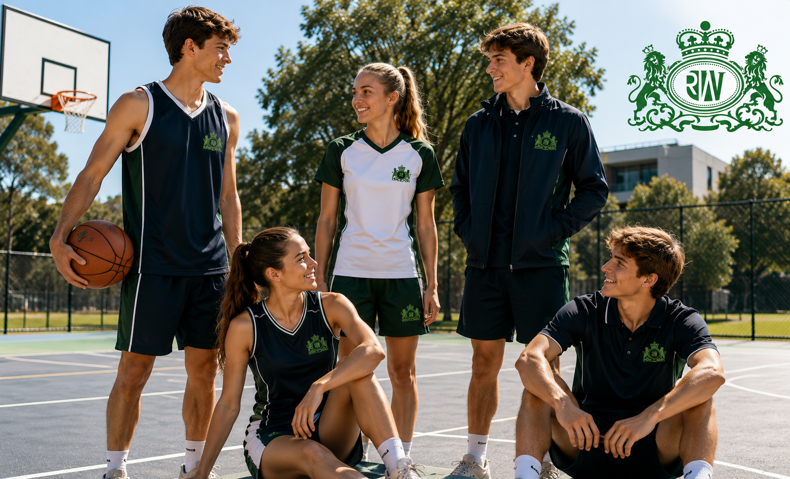 Riverwest school and teamwear apparel in use